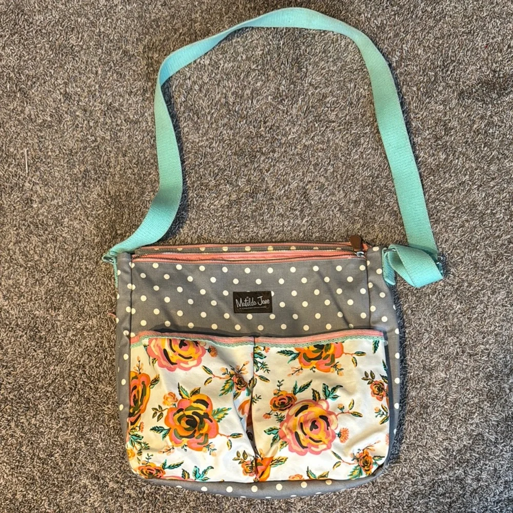 Matilda Jane Diaper Bag Floral and polka dots